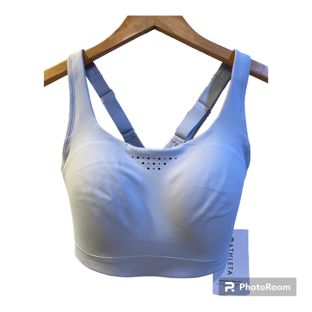 NWT Athleta Sports Bra Phenomena 32DD Light Blue Padded High Impact Workout
